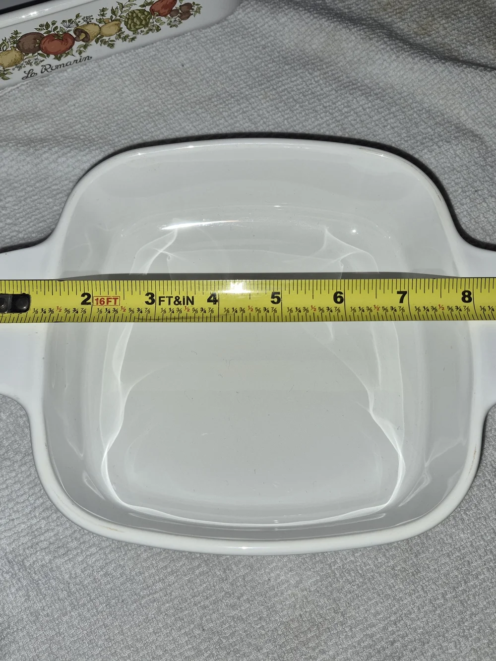 vintage Corning Ware casserole dish from the 